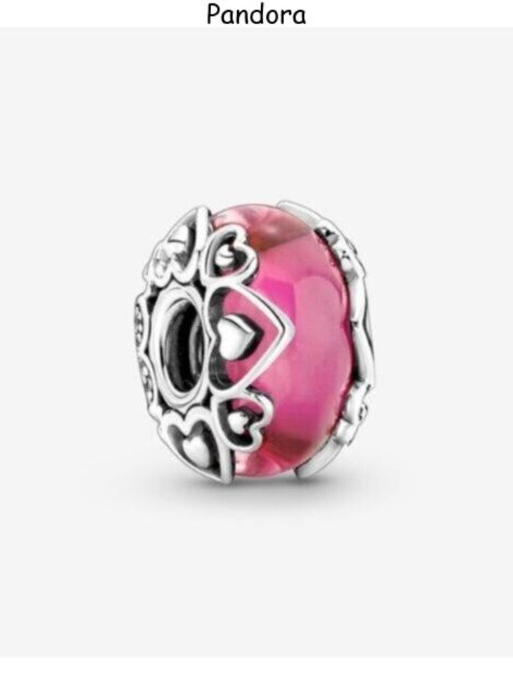 Pandora Reveal Your Love Pink Murano Glass Charm